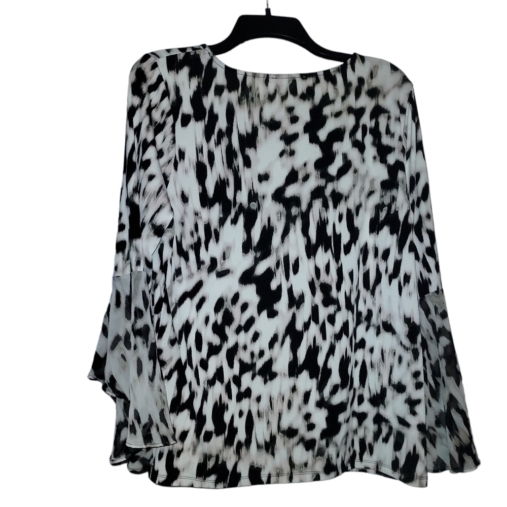 Calvin klein printed quarter sleeve blouse - Picture 2 of 4